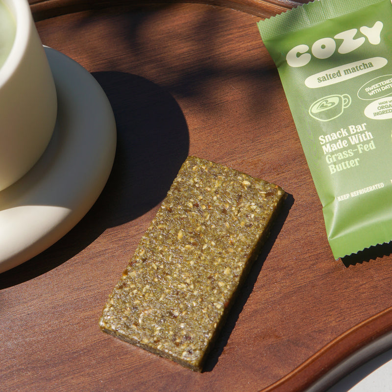 salted matcha date bar