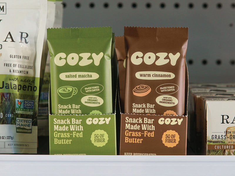 An assortment of COZY refrigerated snack bars